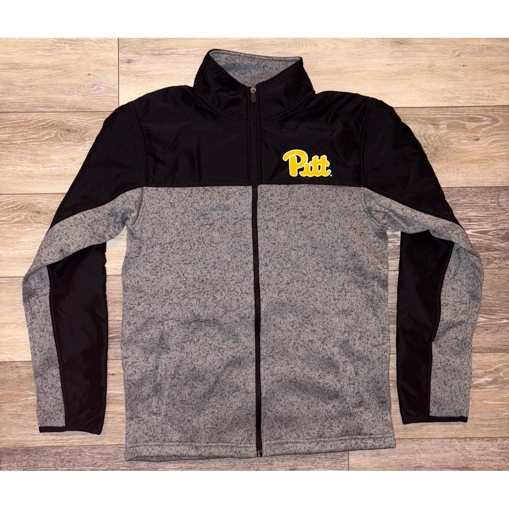 NWOT Mens Pitt Panthers Captivating Full Zip Fleece Jacket -Medium -Black/Gray